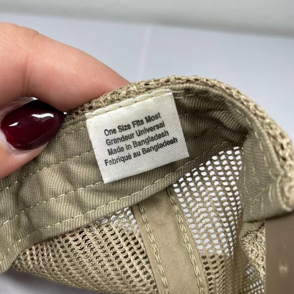 Bass Pro Shop Baseball Hat Cap Tan Mesh Snapback Adjustable Trucker Fishing - Picture 8 of 8